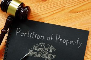 Partition of Property is shown on a photo using the text