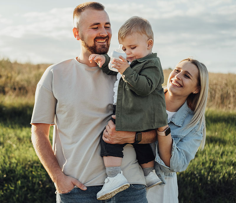 Young couple with their child