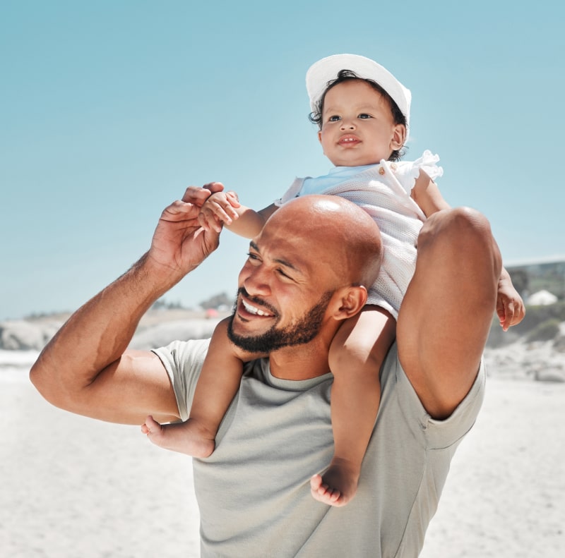 Father With His Daughter Enjoying The Beauty Of Miami FL