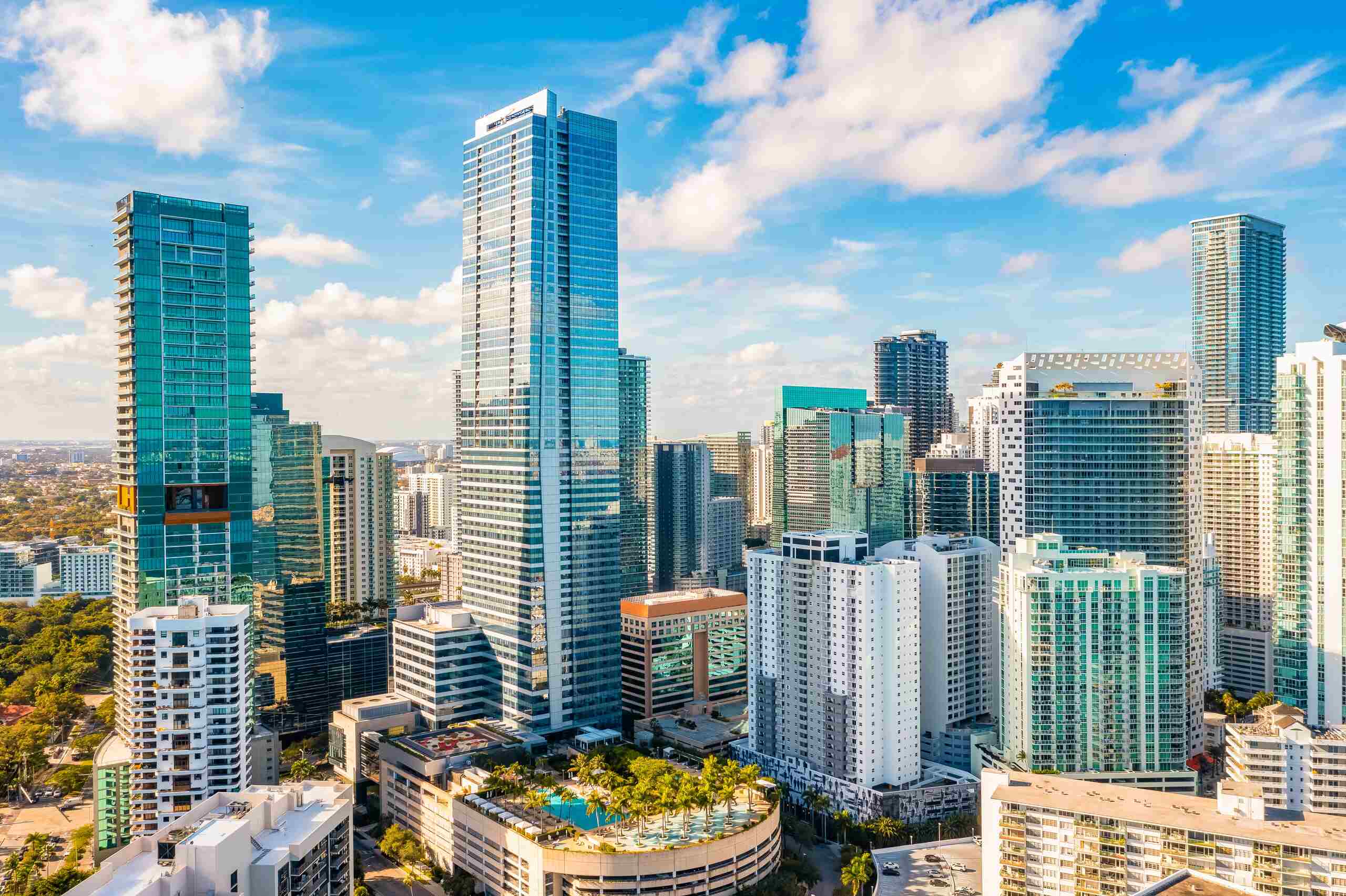 Downtown skyline served by Miami FL living will attorneys.